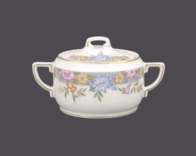 Antique Hutschenreuther Royal Bavarian Vernon art nouveau covered sugar bowl made in Germany.