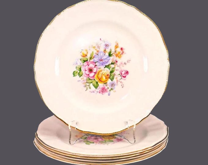 Five Sovereign Potters Barbara Ann 880-47 salad plates.