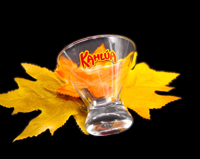 Kahlua cocktail glass. Etched-glass branding, weighted base.