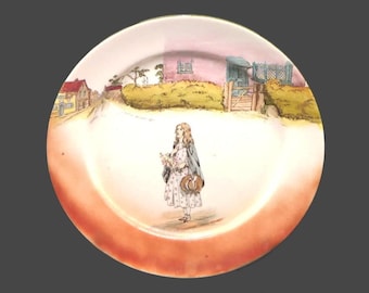 Antique Royal Doulton Dickens Ware Plate: Little Nell or Old Peggoty, Green Trim