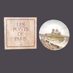Porcelaine de Paris Ponts de Paris | Bridges of Paris Notre Dame de Paris display plate with original box made in France.