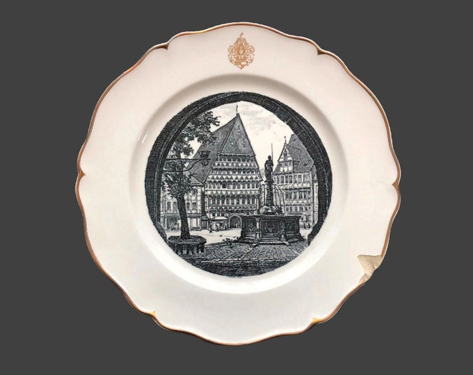 Villeroy & Boch Dresden limited-edition display plate. Hildeshiem Knochenhauer Amtshaus hotel. Flaw (see below).