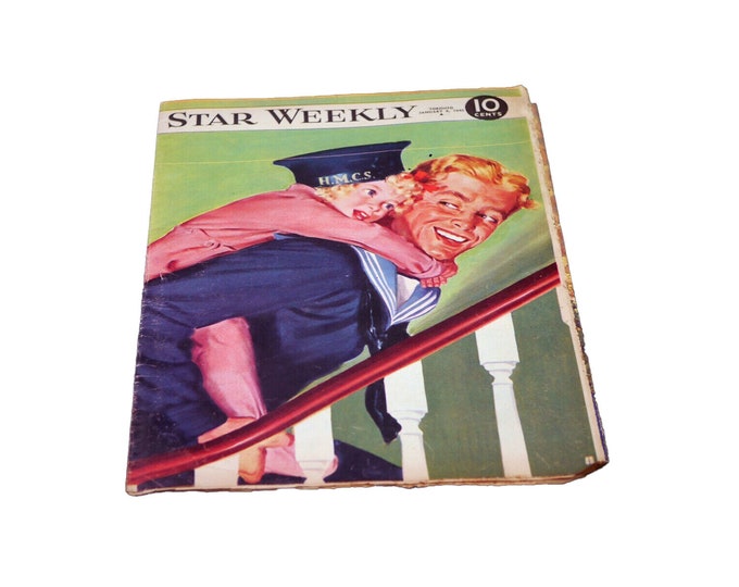 January 6 1945 The Star Weekly | Toronto Star magazine WWII issue. H.M.C.S. Officer on front cover.