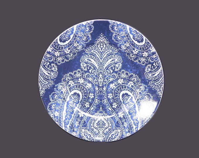 222 Fifth Levi Blue denim-toile salad plate. Sold individually.
