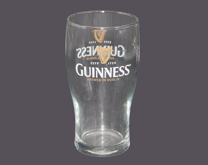 Guinness Harp logo beer glass. Etched-glass branding. Made in France by Glocloc | Arcopal. gift for him. Gift for dad.