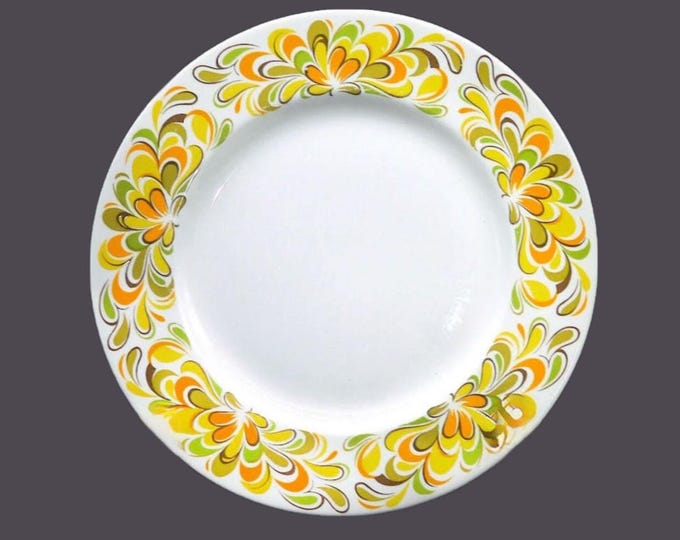 Retro Johnson Brothers Sun Valley flower-power dinner plate made in England. Sold individually.