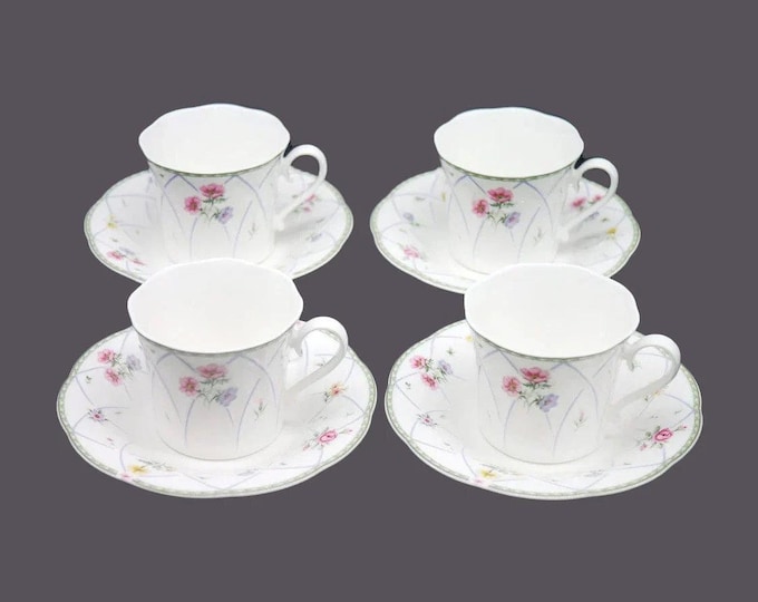 Mikasa Spring Prose A8010 bone china cup and saucer sets. Choose quantity below.