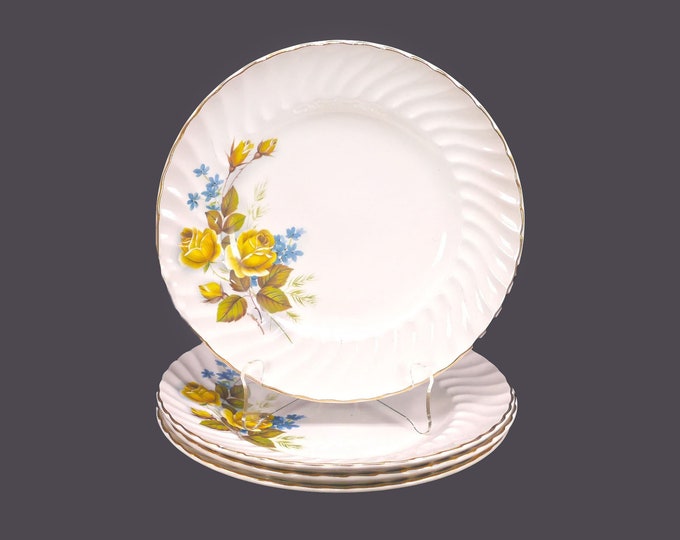 Four Ridgway Favourite Rose dinner plates made in England.