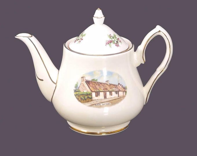 Vintage Clare Bone China Teapot: Burns Cottage Scene, Made in England