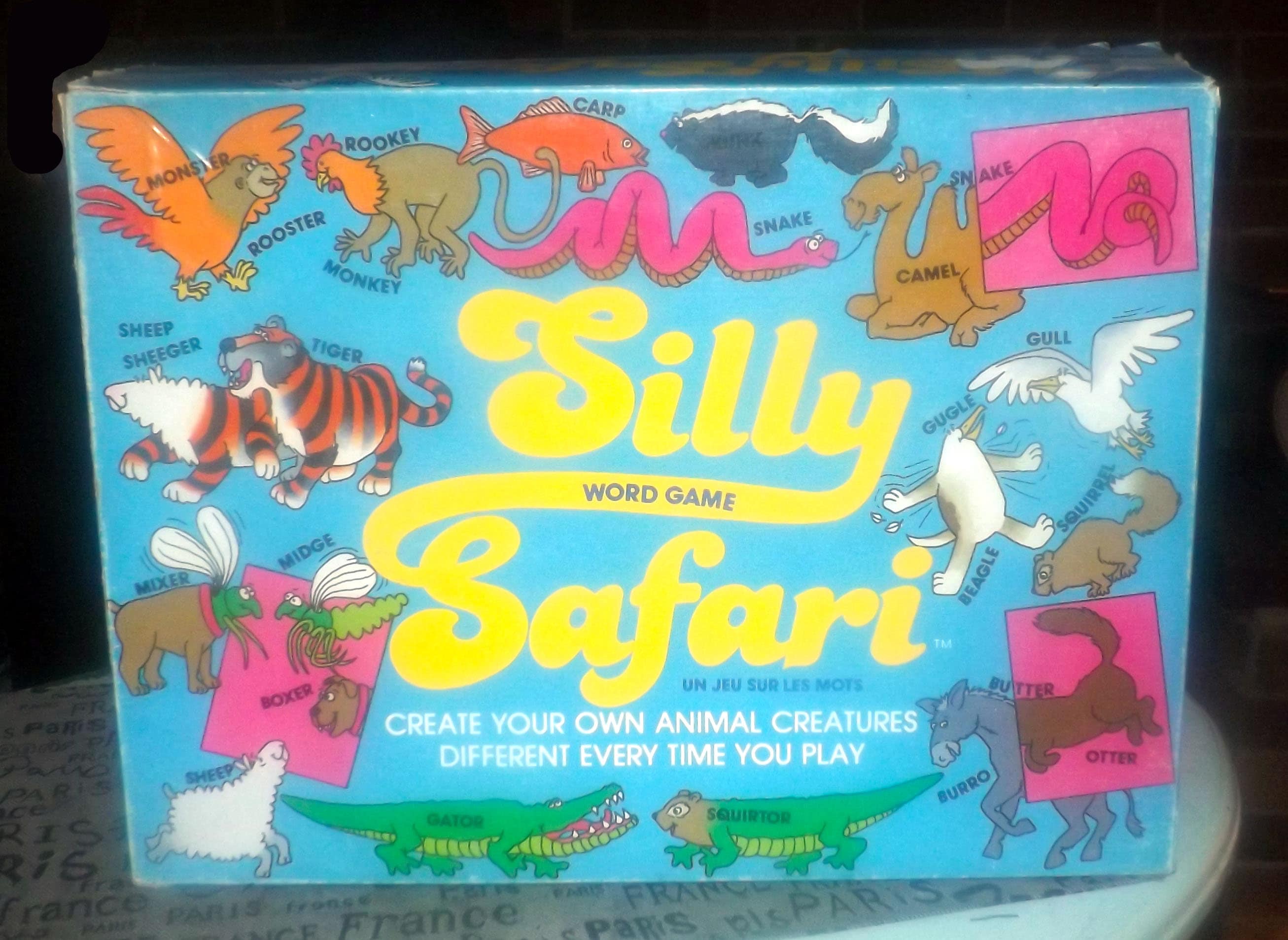 Vintage (1985) Silly Safari board game published by boutique Canadian game house First Resort