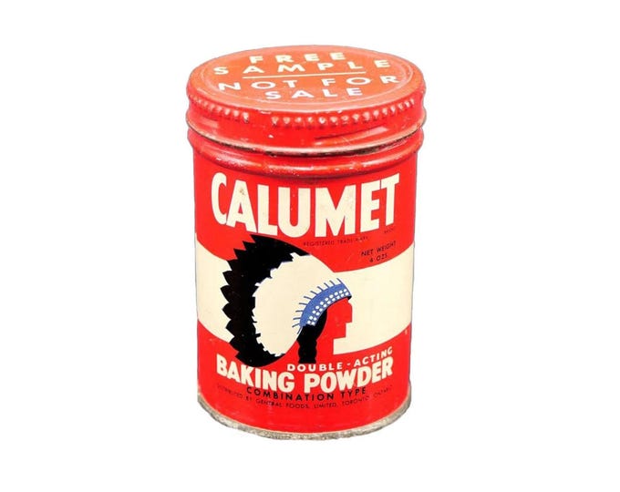 Calumet Double-Acting Baking Powder Salesman's Sample small tin. Great kitchen decor.