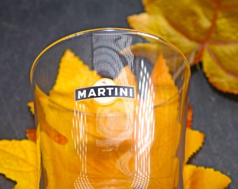 Martini | Martini & Rossi etched-glass on-the-rocks, whisky, lo-ball, old-fashioned glass.