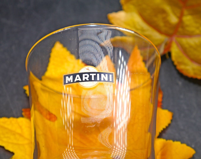 Martini | Martini & Rossi etched-glass on-the-rocks, whisky, lo-ball, old-fashioned glass.