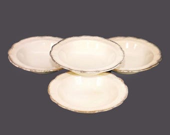 Four antique J&G Meakin MEK57 fruit nappies, dessert bowls. Sol Sunshine Ironstone made in England.