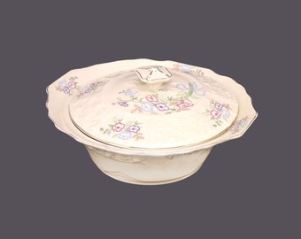 Myott Susan covered vegetable serving bowl. Art-deco era tableware made in England.