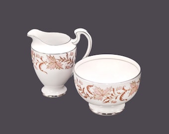 Vintage Grosvenor Rhapsody creamer and sugar bowl. Bone china made in England.