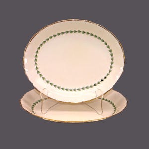 Vintage Grindley Brighton oval platter made in England. Green chevrons.
