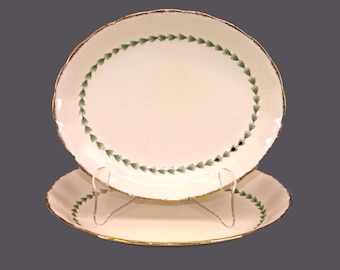 Vintage Grindley Brighton oval platter made in England. Green chevrons.