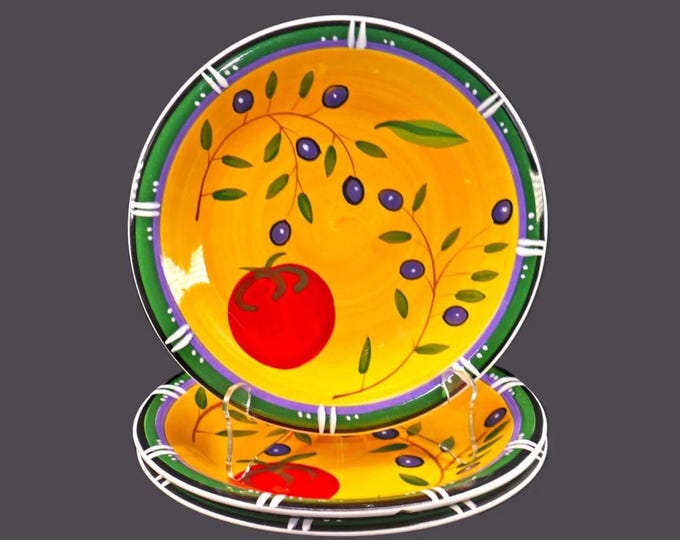 Three Living Art | Dansk Italian Garden salad plates. Flaw (see below).