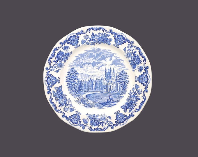 Wedgwood Royal Homes of Britain Blue chop plate, service plate, round platter. Balmoral Castle. Made in England. Minor flaw (see below).