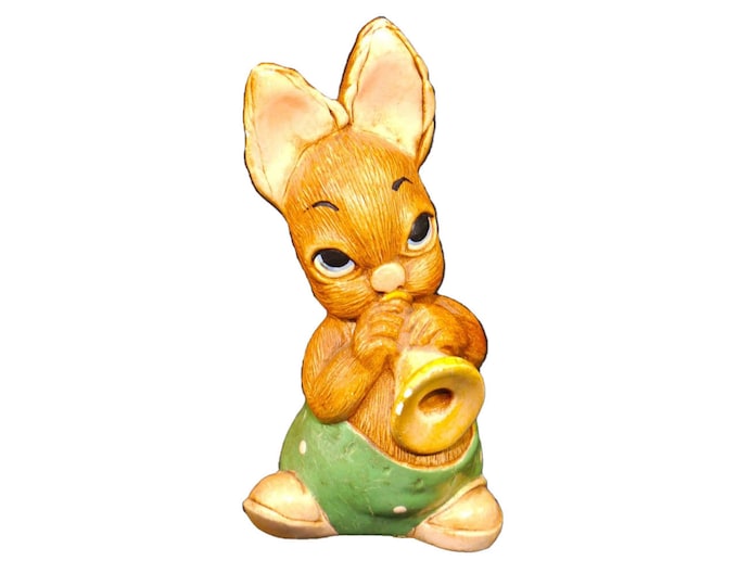 PenDelfin rabbit figurine Phumf. Hand-painted stonecraft made in England.