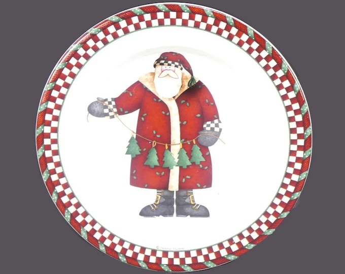 Vintage Sakura Santa's Spirit stoneware Christmas salad plate. Debbie Mum.