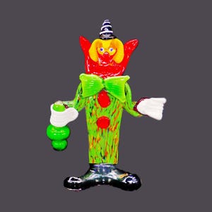 Vintage Murano Art Glass Clown Figurine: Hand-Blown Italian Band Member