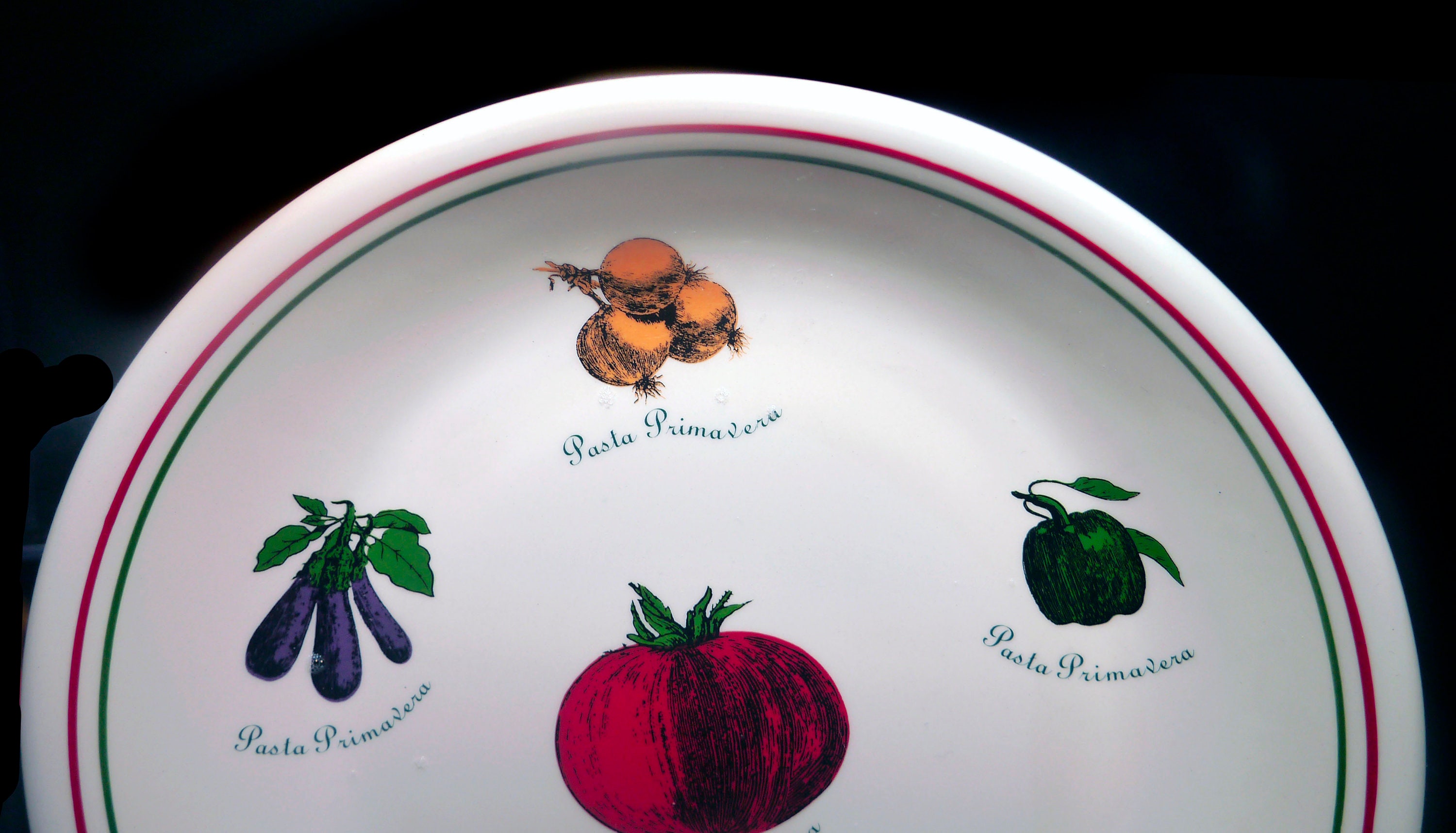 Pair of Certified International Pasta Primavera individual pasta bowls