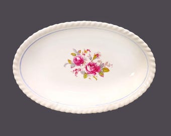 Vintage Johnson Brothers Gravy Boat Underplate: Old English Ironstone, Floral Detail