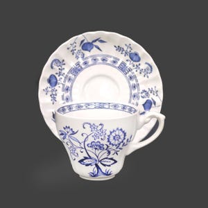 Vintage J&G Meakin Blue Nordic Cup and Saucer Set: Scandinavian Tableware