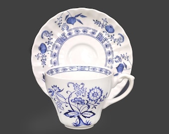 Vintage J&G Meakin Blue Nordic Cup and Saucer Set: Scandinavian Tableware