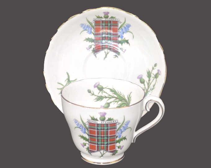 Vintage Adderley Royal Stewart H549 cup and saucer set. Bone china, England.