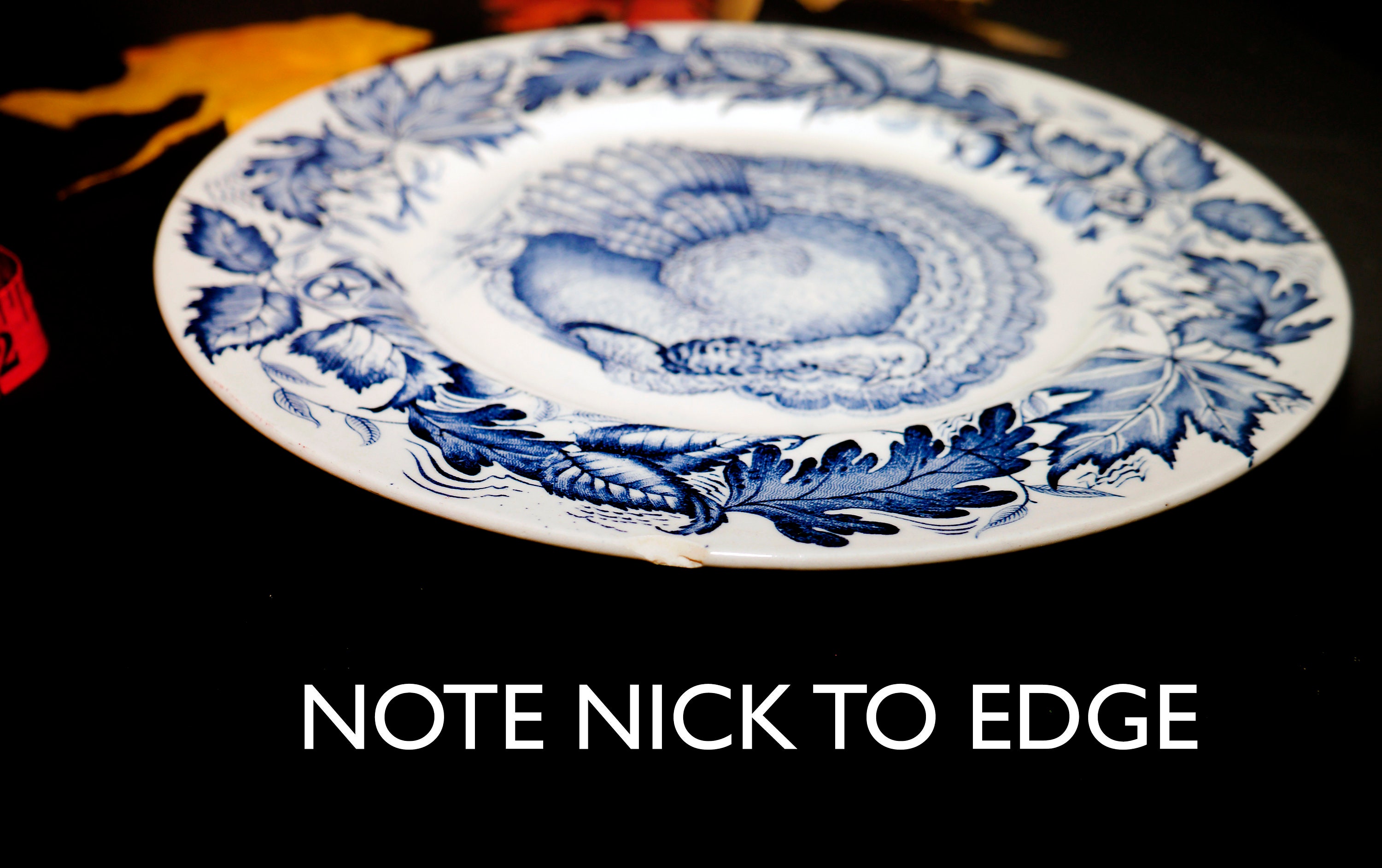 Royal Staffordshire Clarice Cliff ROS16 turkey dinner plate. Blue white