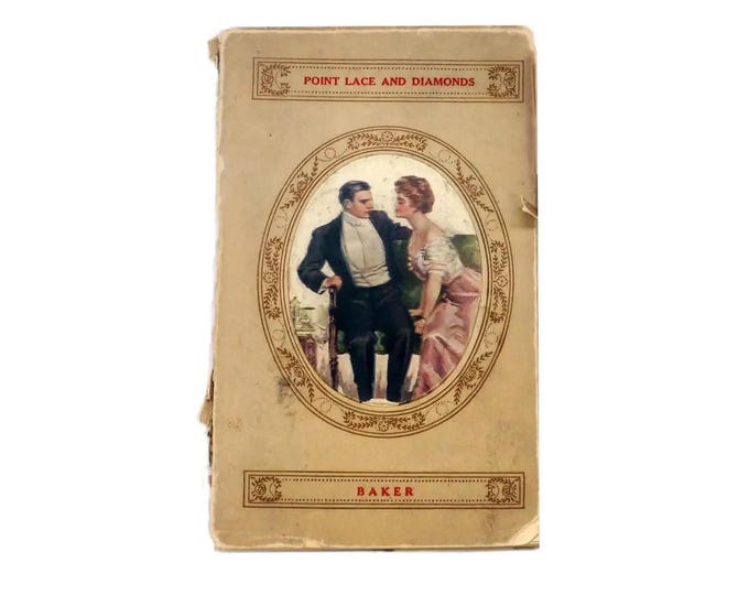 Antiquarian first-edition (soft cover) illustrated pocketbook of Victorian poetry. George Baker Point Lace and Diamonds. Frederick Stokes NY