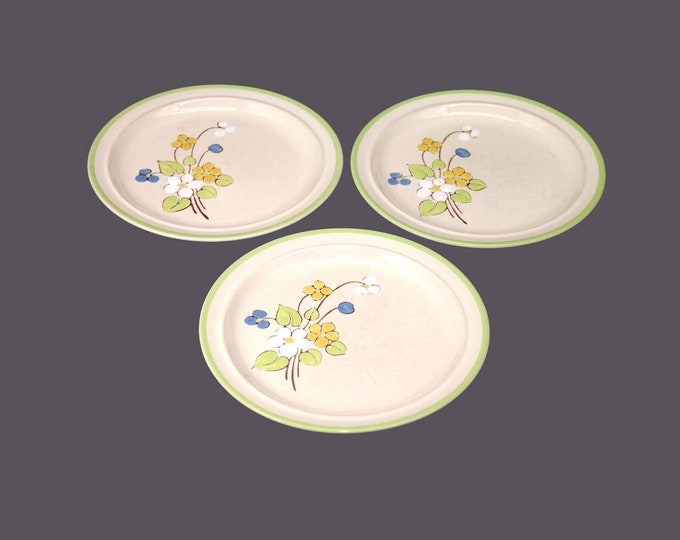 Vintage Stonecrest April Song stoneware salad plates. Andre Ponche design Korea. 3 plates.