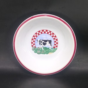 Vintage Century Stoneware Soup Bowl: Fannie&#39;s Farm Cow Decor