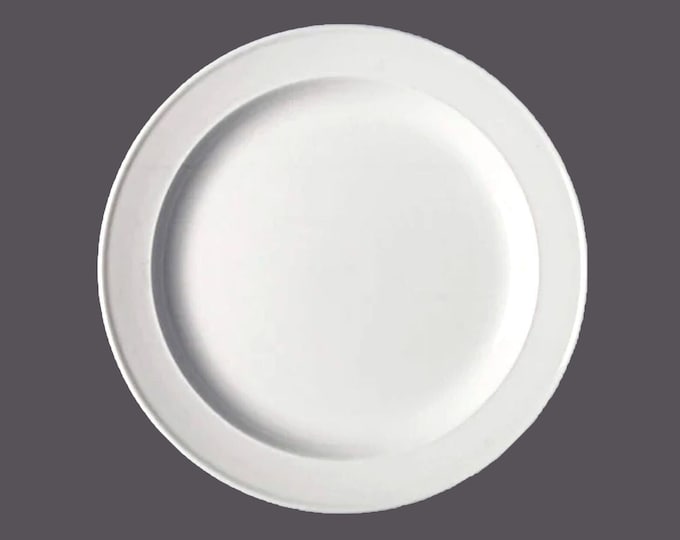 J&G Meakin White Ice large dinner plate. Chef's favorite all-white tableware made in England. Sold individually.