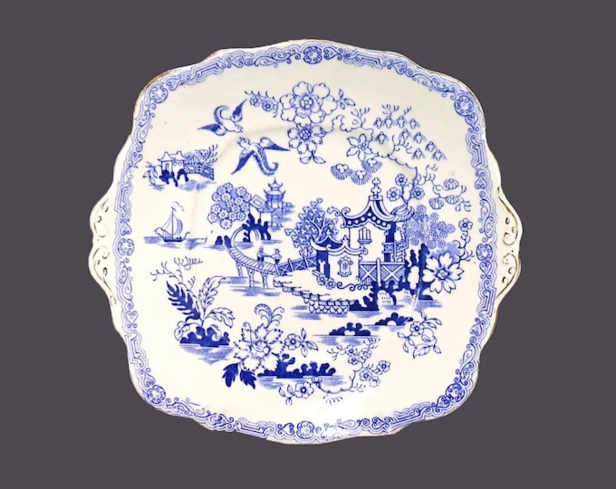 Antique Royal Albert Crown Mikado squared handled serving plate. Bone china made in England.