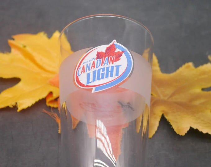 Vintage Molson Canadian Light Pint Glass: Etched Logo, Libbey Duratuff