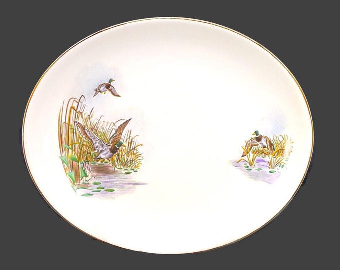 Swinnerton's Wild Ducks oval serving platter. Nestor Vellum ironstone made in England.