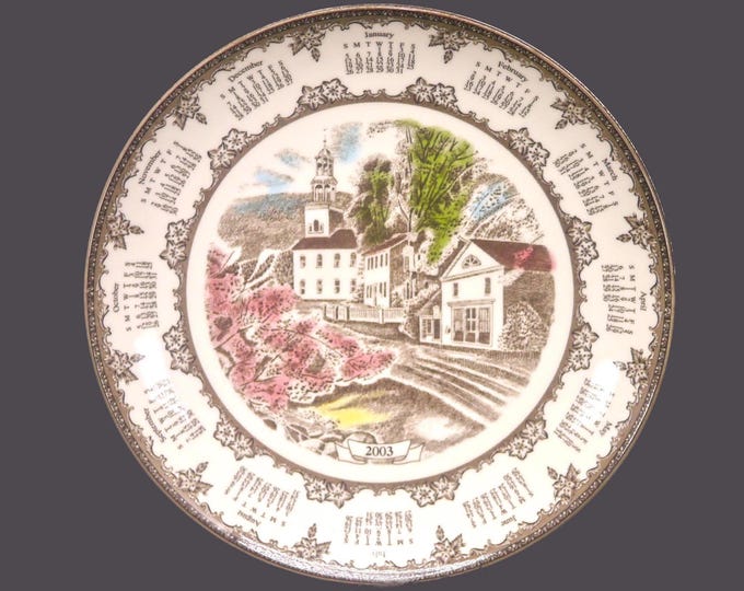 Vintage Johnson Brothers The Friendly Village 2003 Calendar plate made in England.