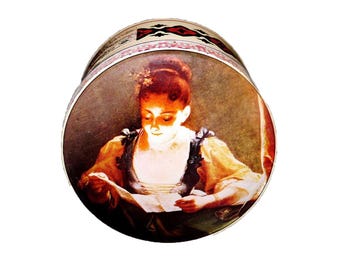 Vintage Murray Allen Candy Tin: Jean Raoux 'Jeune Fille' - Made in England