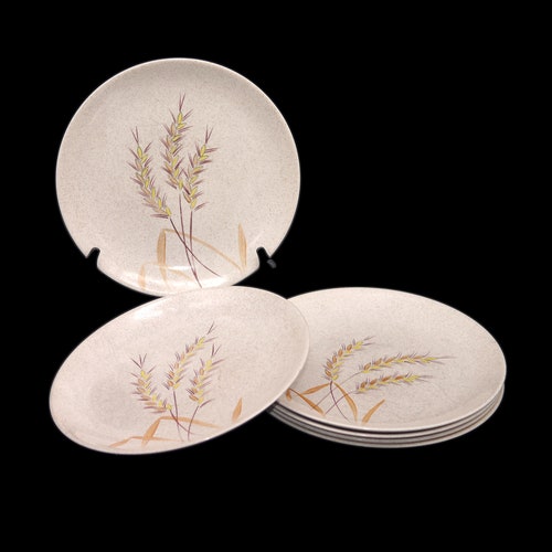 Three Myott Golden West stoneware luncheon plates. Safari stoneware made shops in England.