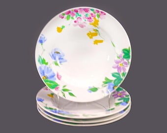 Vintage Christopher Stuart Floral Gallery Y0236 rimmed soup bowls.