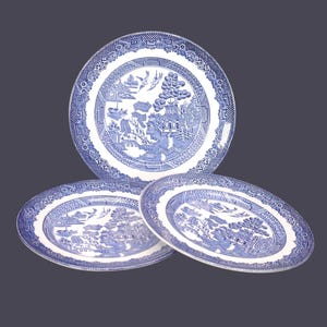 Vintage Johnson Brothers Willow Brotteller, England. 3er Set.