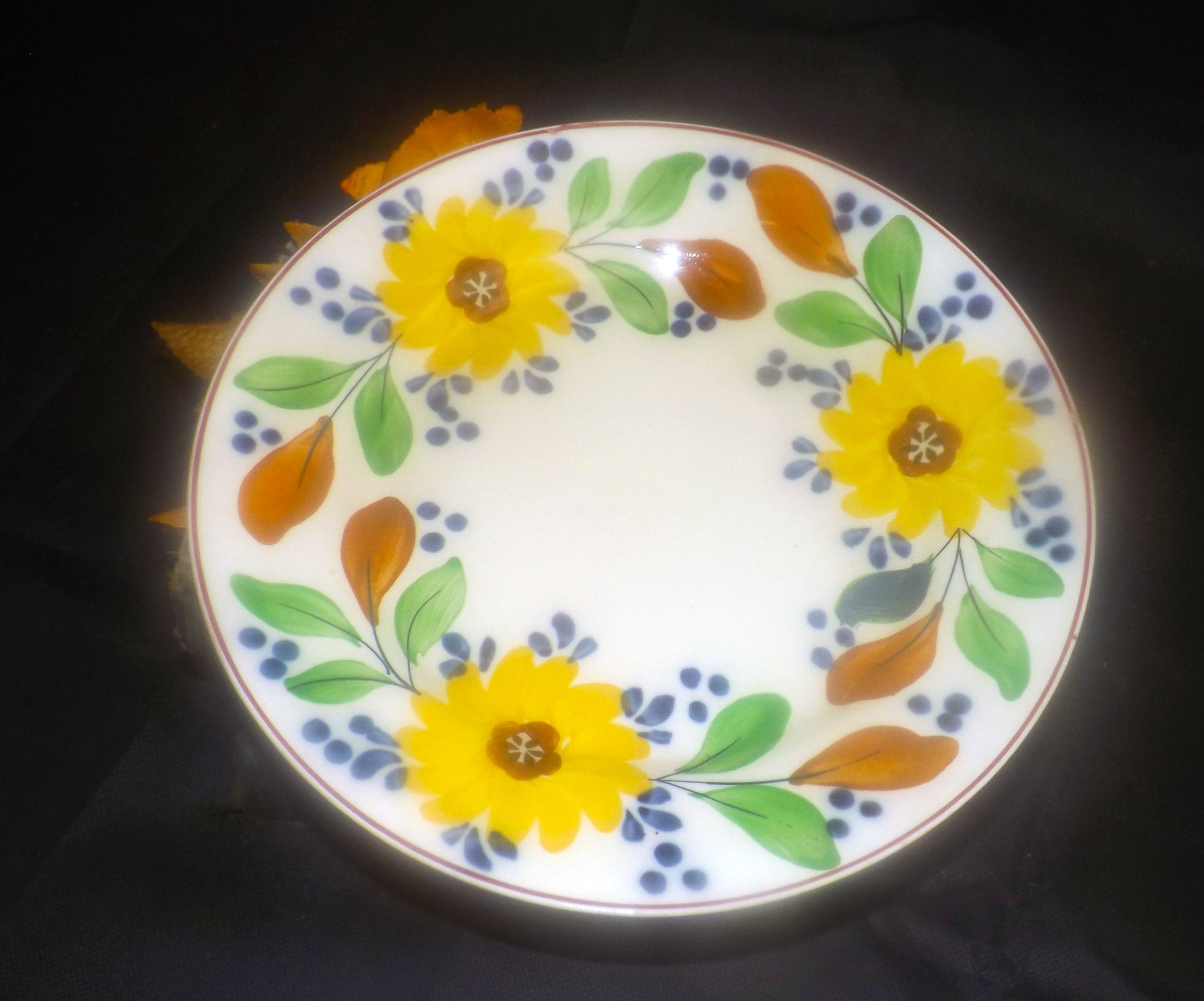 Vintage 1930 Baker & Co Fenton 1494 handpainted dinner Etsy