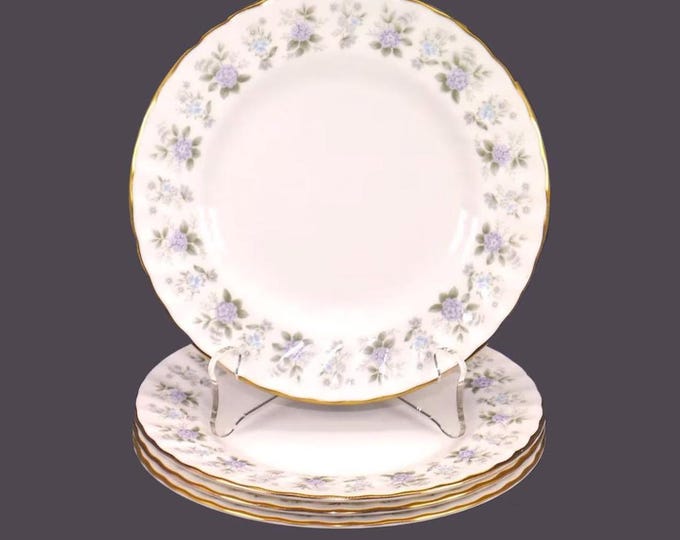 Vintage Minton Alpine Spring bone china bread plates made in England.