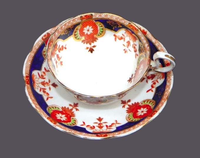 Antique Royal Albert 5294 Bone China Cup and Saucer Set: Hand-Decorated Imari Pattern