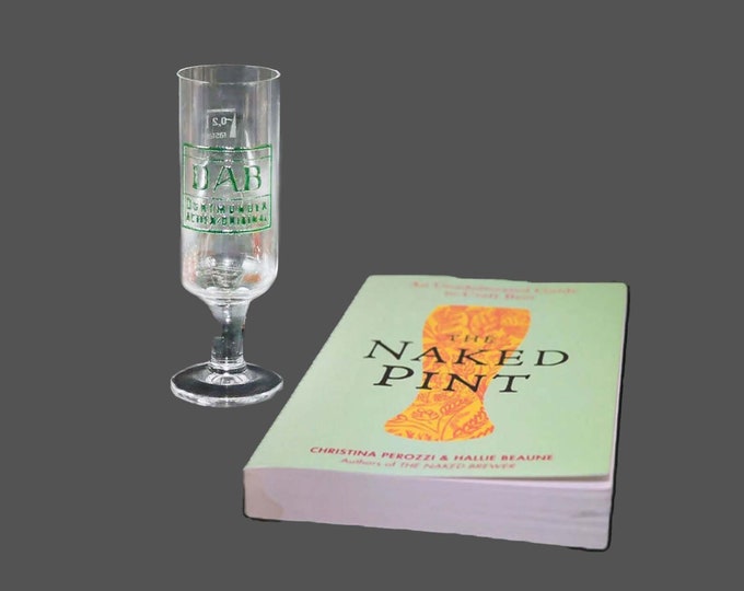 Dortmunder Actien Brauerei stemmed beer tasting | sampler glass. Etched-glass artwork made in Germany. Bonus Naked Pint book