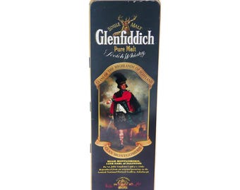 Glenfiddich Clans of the Highlands Clan Montgomerie scotch whisky 750ml lithographed tin. Gift for him. Gift for dad.